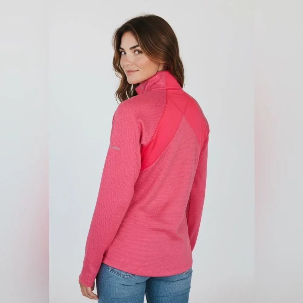Columbia - Coral Pink Orange Long sleeve shirt pullover 1/2 zip size Small